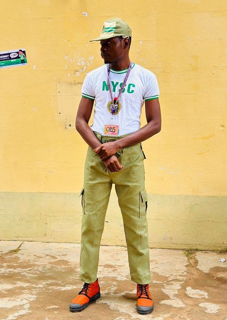 Charles Nwankwo at an NYSC camp
